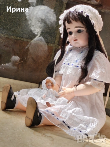 Рядка голяма антична френска кукла François Gaultier Bébé 25.25" (64 см) Размер 9