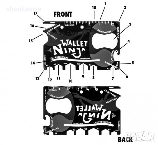 Нинджа инструмент в джобен размер 18 в 1, снимка 7 - Подаръци за мъже - 38002854