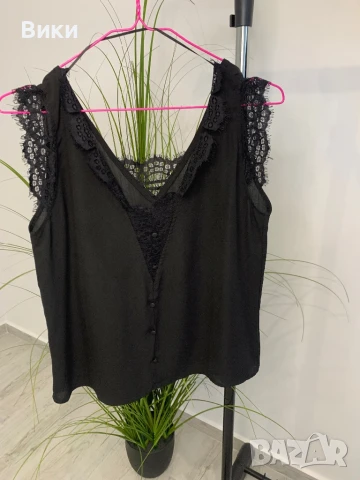 Черен топ с дантела размер S, снимка 7 - Корсети, бюстиета, топове - 51258268