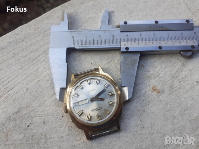 Мъжки механичен часовник Слава - 10 микрона позлата, снимка 6 - Антикварни и старинни предмети - 52695455