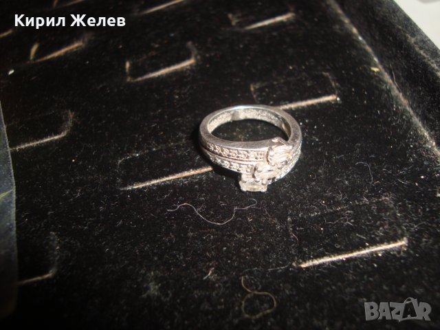 СРЕБЪРЕН ПРЪСТЕН СРЕБРО ПРОБА 925 МАРКИРАНО с МИНИАТЮРНИ ФАСЕТ ЦИРКОН КАМЪНИ 9488, снимка 11 - Пръстени - 31247168