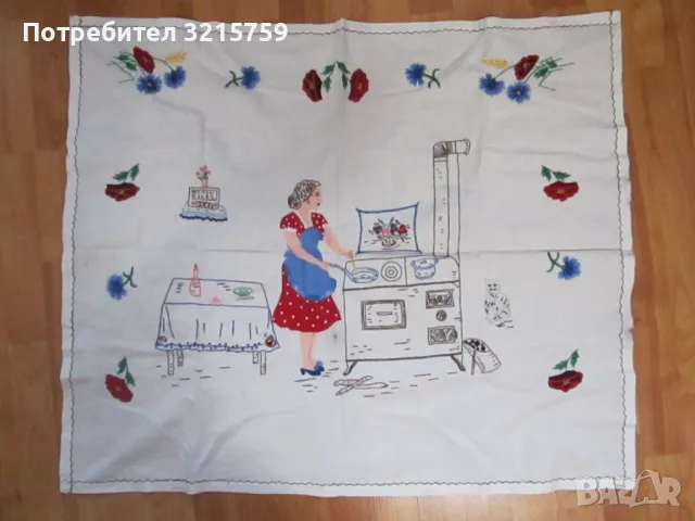 Винтидж каре, ковьор за стена, ръчна бродерия , 85х72см., снимка 1