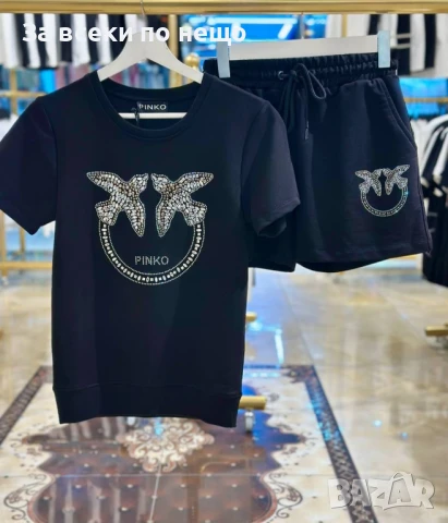 Pinko Дамски Летен Комплект С Бродирано Лого👚🩳Дамски Къс Екип Пинко - 2 Цвята Код VL-89, снимка 5 - Спортни екипи - 50588375