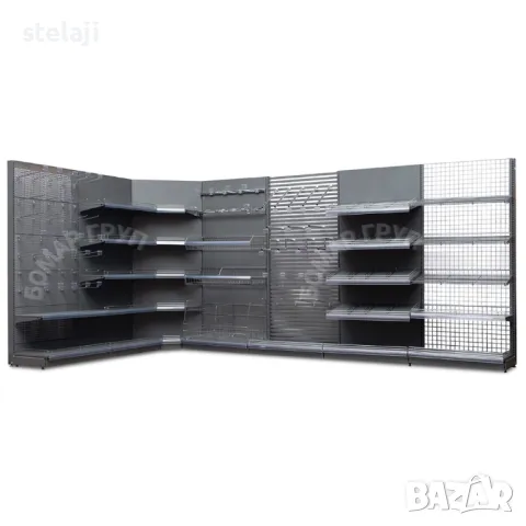 Метален стелаж крайстенен H200/L66,5/D40+3x30, снимка 4 - Стелажи и щандове - 44598180