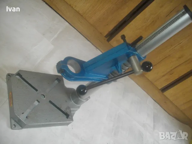 НОВА НЕМСКА СТАРО КАЧЕСТВО АЛУМИНИЕВА ПРОФИ ОРЕБРЕНА СТОЙКА ЗА БОРМАШИНА WABECO 1885 GERMANY ХОД60мм, снимка 3 - Бормашини - 49690010