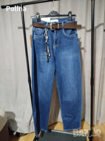 Дамски дънки с камъни, балон, напръскани, снимка 3 - Дънки - 52723698