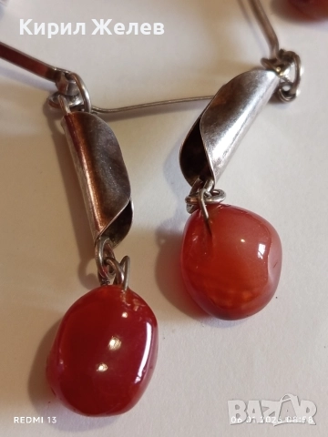 Качествено винтидж сребърно колие с КОРНЕОЛ ювелирна изработка 31343, снимка 3 - Колиета, медальони, синджири - 53002349