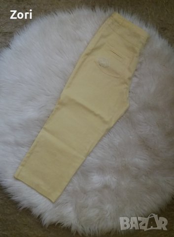 Млечножълт панталон 7/8 дължина - ХЛ размер , снимка 3 - Панталони - 37121010