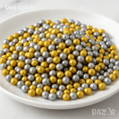 Захарни перли златни и сребърни – Лукс микс