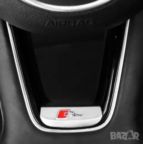 S line емблема за волан сива декорация за волан Ауди Audi, снимка 2 - Аксесоари и консумативи - 48293385