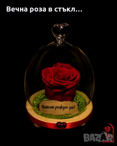Подарък за рожден ден / Естествена Вечна Роза в Стъкленица / Уникален Подарък за Жена, снимка 8 - Други - 28122874