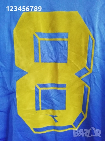 Maccabi Tel Aviv #8 Away 1988 1989 Match Worn Shirt Jersey Trikot Diadora Football Vintage Israel, снимка 4 - Тениски - 52688964