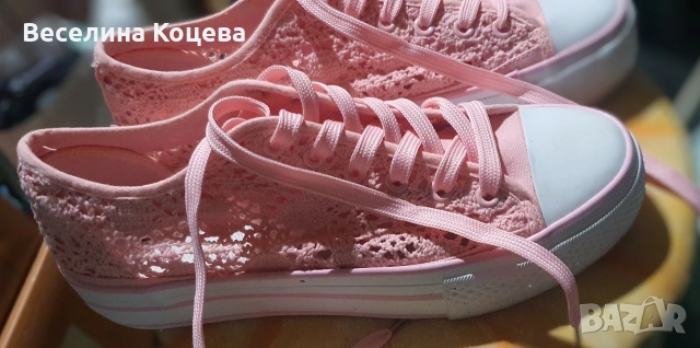 чистонови, розови кецове с дебела подметка