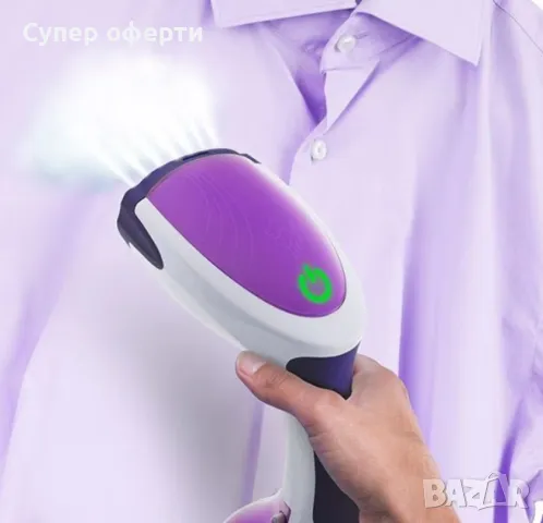 Уред за вертикално гладене с пара Voltz, 1000W, 280 мл., Бял с лилаво, снимка 2 - Ютии - 49212575