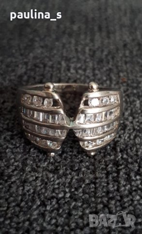 Масивен сребърен пръстен проба 925 и Житен клас с циркони, снимка 1 - Пръстени - 29143970