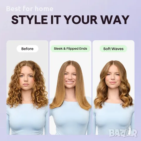 Четка за изправяне на коса Wavytalk, йонна четка за изправяне 2 в 1, щепсел за Великобритания, снимка 4 - Преси за коса - 55876464