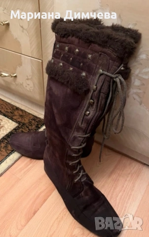 Дамски зимни ботуши с топла пухена подплата, снимка 5 - Дамски ботуши - 53114376