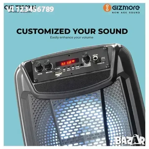 Тонколона KTS 1743 ;2x8”; Микрофон BT/MP3,FM, SD/MMS, 60 см., снимка 3 - Караоке - 50700597