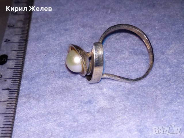 СРЕБЪРЕН ПЕРЛЕН РЕТРО АР НУВО СТИЛ ПРЪСТЕН СРЕБРО 925 с БЯЛА ПЕРЛА МАЙСТОРСКА ИЗРАБОТКА 26880, снимка 14 - Пръстени - 40756024
