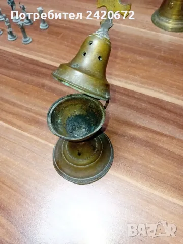 старинно бронзово  кандило, снимка 1