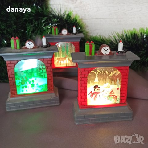 3184 Коледна фигура за декорация светеща камина, 11см, снимка 3 - Декорация за дома - 38555386