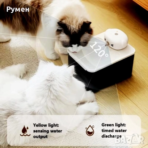 Автоматична поилка за котки със сензор, снимка 2 - За котки - 52810984