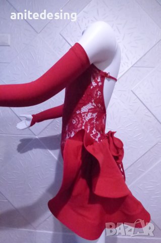 Червена детска рокля за спортни танци, снимка 5 - Детски рокли и поли - 42805395