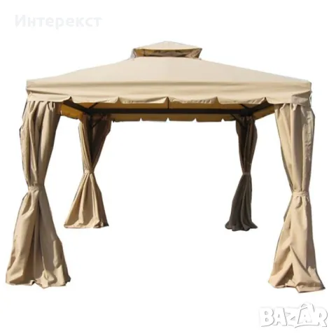 Градинска алуминиева шатра комплект със завеси и комарници  беж, снимка 7 - Други - 49267564