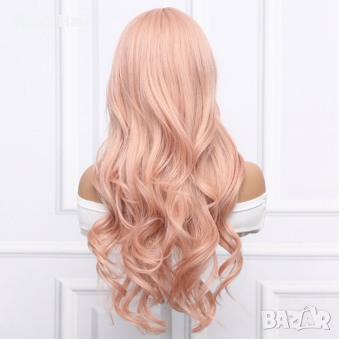 Розова къдрава перука на път, снимка 3 - Аксесоари за коса - 44664428