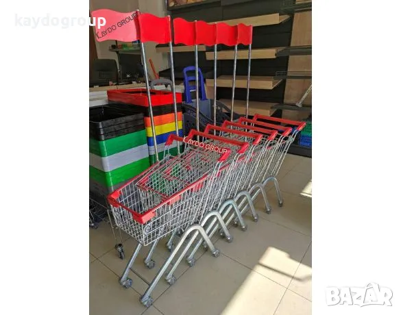 Метална количка за пазаруване,20л, с флаг! (детска), снимка 2 - Оборудване за магазин - 50296661