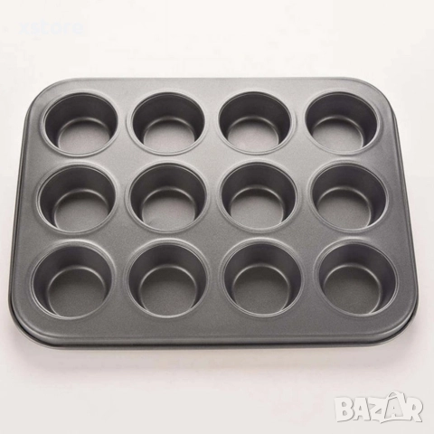 Тава за мъфини с 12 гнезда, с незалепващо покритие, снимка 12 - Форми - 52794116