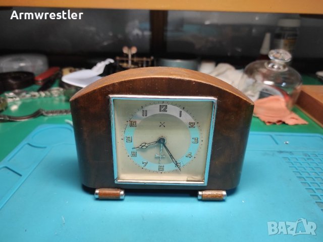 Стар Немски Часовник Будилник Хамбург Американ, снимка 1 - Антикварни и старинни предмети - 37024864