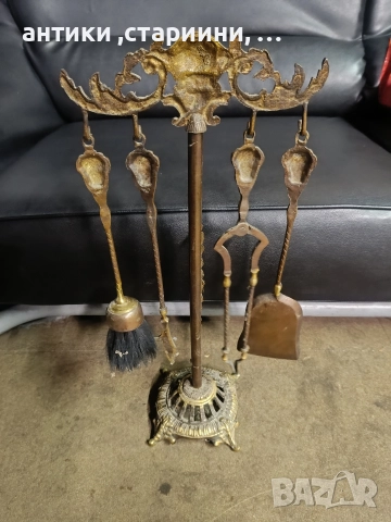 бронзови аксесоари за камина , снимка 3 - Антикварни и старинни предмети - 52703368