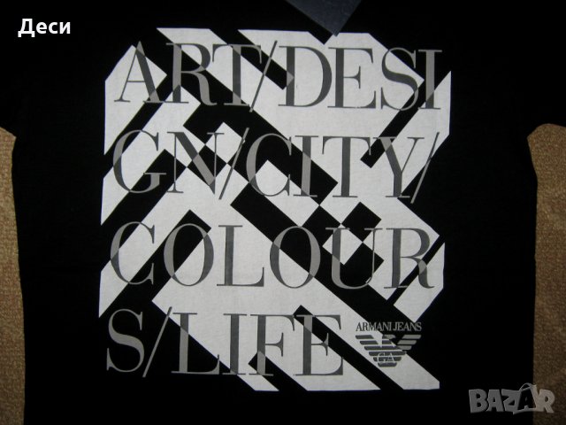 Armani Jeans мъжка тениска нова с етикет черна S, снимка 3 - Тениски - 35024761