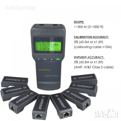 Тестер за мрежови, LAN, коаксиални кабели с 8 идентификатора, снимка 10 - Мрежови адаптери - 37007182