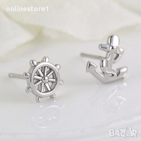 Сребърни обеци 925 - Моряшки Код: BX523, снимка 4 - Обеци - 33800166
