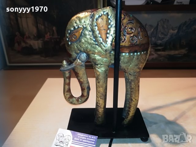 lampe elphant metal dore-france