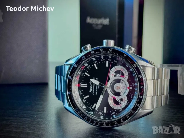 Мъжки часовник Accurist MB898 – Хронограф, Стоманен, Черен циферблат, снимка 4 - Мъжки - 51531240