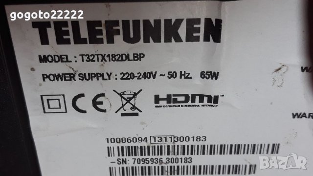 Telefunken T32TX182DLBP на части 