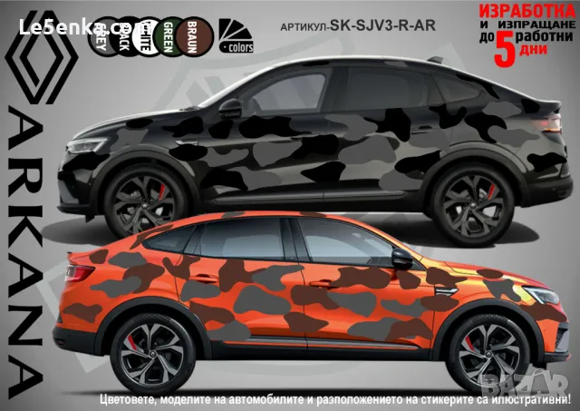 Renault Kadjar SK-SJV3-R-KA Кaмуфлаж Офроуд Джип Пикап Лодка Camouflage Off-Road стикери, снимка 2 - Аксесоари и консумативи - 47917884