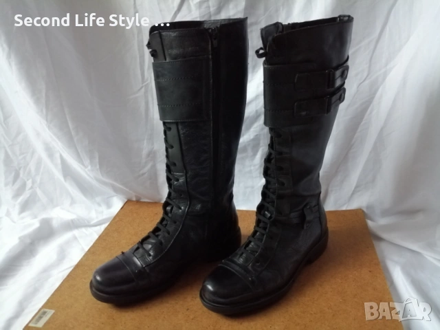 № 37 дамски ботуши с връзки естествена кожа, снимка 6 - Дамски ботуши - 53143409