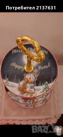 НОВ ! ПОРЦЕЛАНОВ  ПОДНОС за СЕРВИРАНЕ на СЛАДКИ , снимка 4 - Сервизи - 47646153