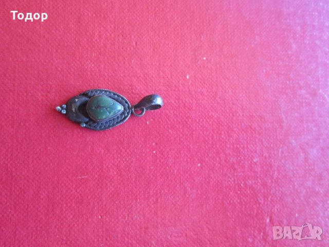 Сребърен медальон висулка с камък 925, снимка 5 - Колиета, медальони, синджири - 29729032