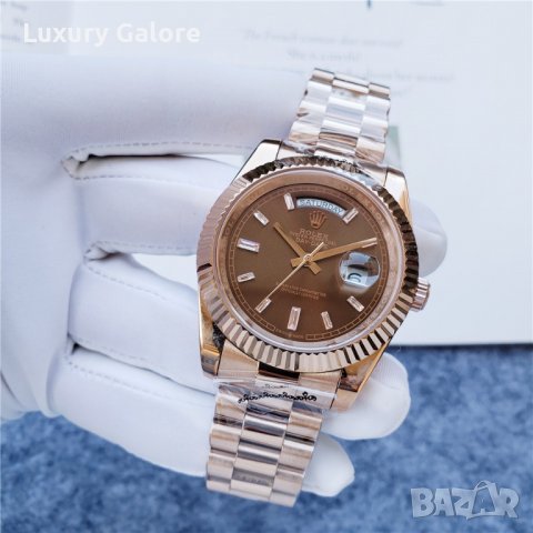 Mъжки часовник Rolex Day Date Presidential Everose Gold Chocolate с автоматичен механизъм, снимка 2 - Мъжки - 38206579