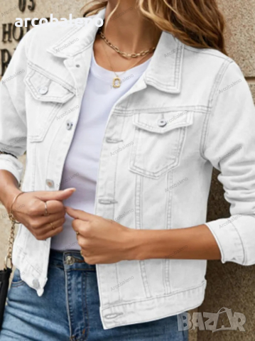 Дамско дънково яке, 5цвята , снимка 3 - Якета - 44751459