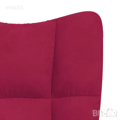 vidaXL Релакс стол, виненочервен, кадифе, снимка 6 - Дивани и мека мебел - 56146844