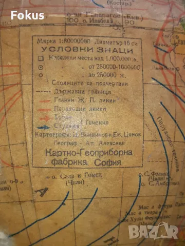 Стар български глобус, снимка 5 - Антикварни и старинни предмети - 47667671