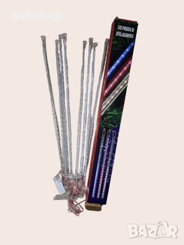 Коледни LED висулки падащ сняг METHEOR WHITE, 7 броя по 70 см, каскадно свързване, снимка 6 - Лед осветление - 42547563