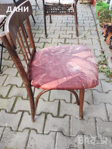 Стар дървен виенски стол.Единична бройка, снимка 3 - Антикварни и старинни предмети - 52970273
