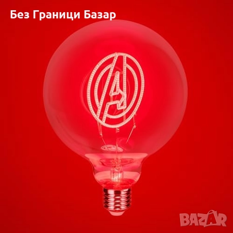 Нова Marvel Avengers колекционерска LED неонова крушка база E27 Марвел, снимка 2 - Лед осветление - 51590424